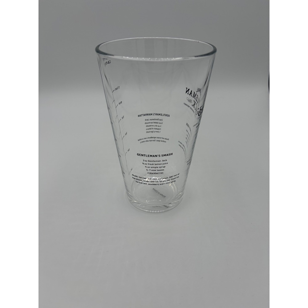 Jack Daniels Gentleman Jack Cocktail Mixing Glass Measurement Recipes Pint Glass - Picture 2 of 4